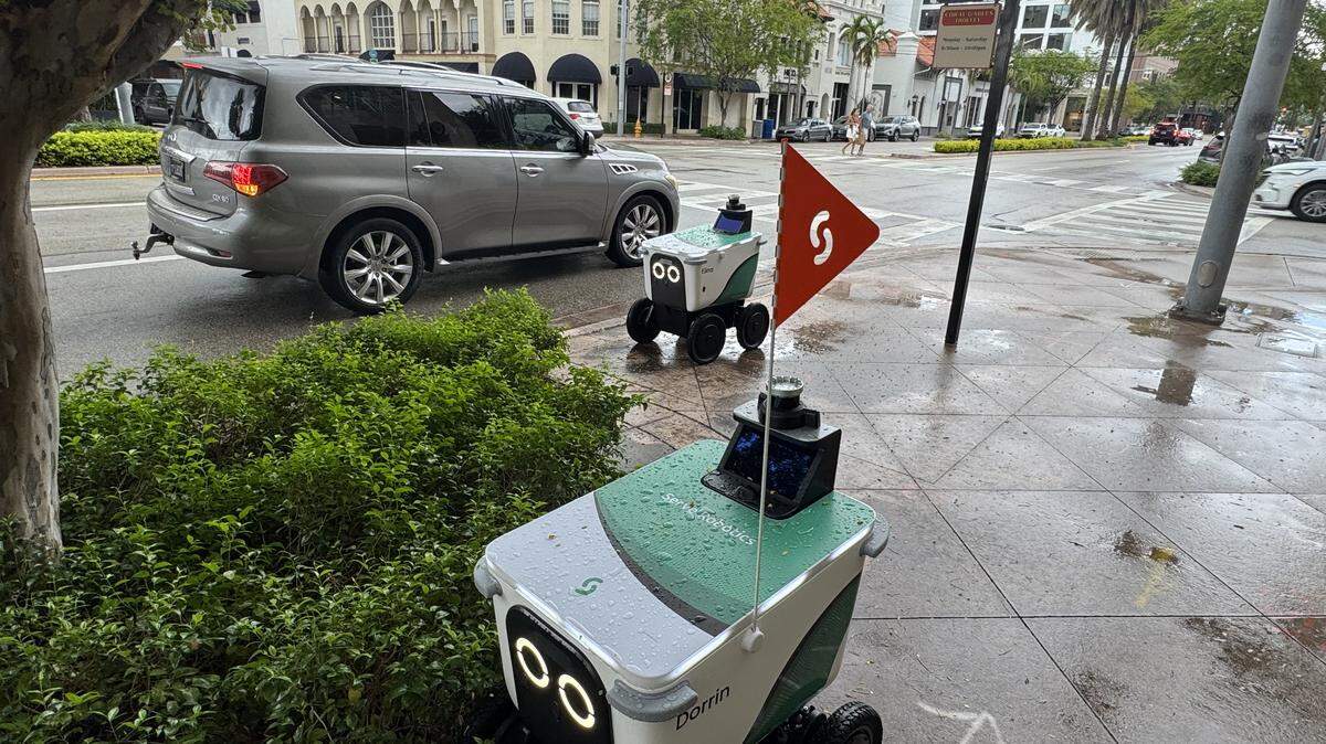Coral Gables Vice Mayor Rhonda Anderson said the food delivery robots do not move aside for pedestrians on the sidewalk and often leave little to no room for people with strollers, walkers and wheelchairs. Coral Gables Vice Mayor Rhonda Anderson said the food delivery robots do not move aside for pedestrians on the sidewalk and often leave little to no room for people with strollers, walkers and wheelchairs.