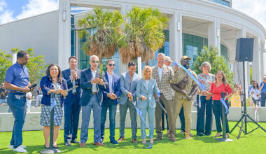 Mayor Donna Deegan, city leaders and community stakeholders officially open the riverfront park with a ribbon-cutting ceremony.
