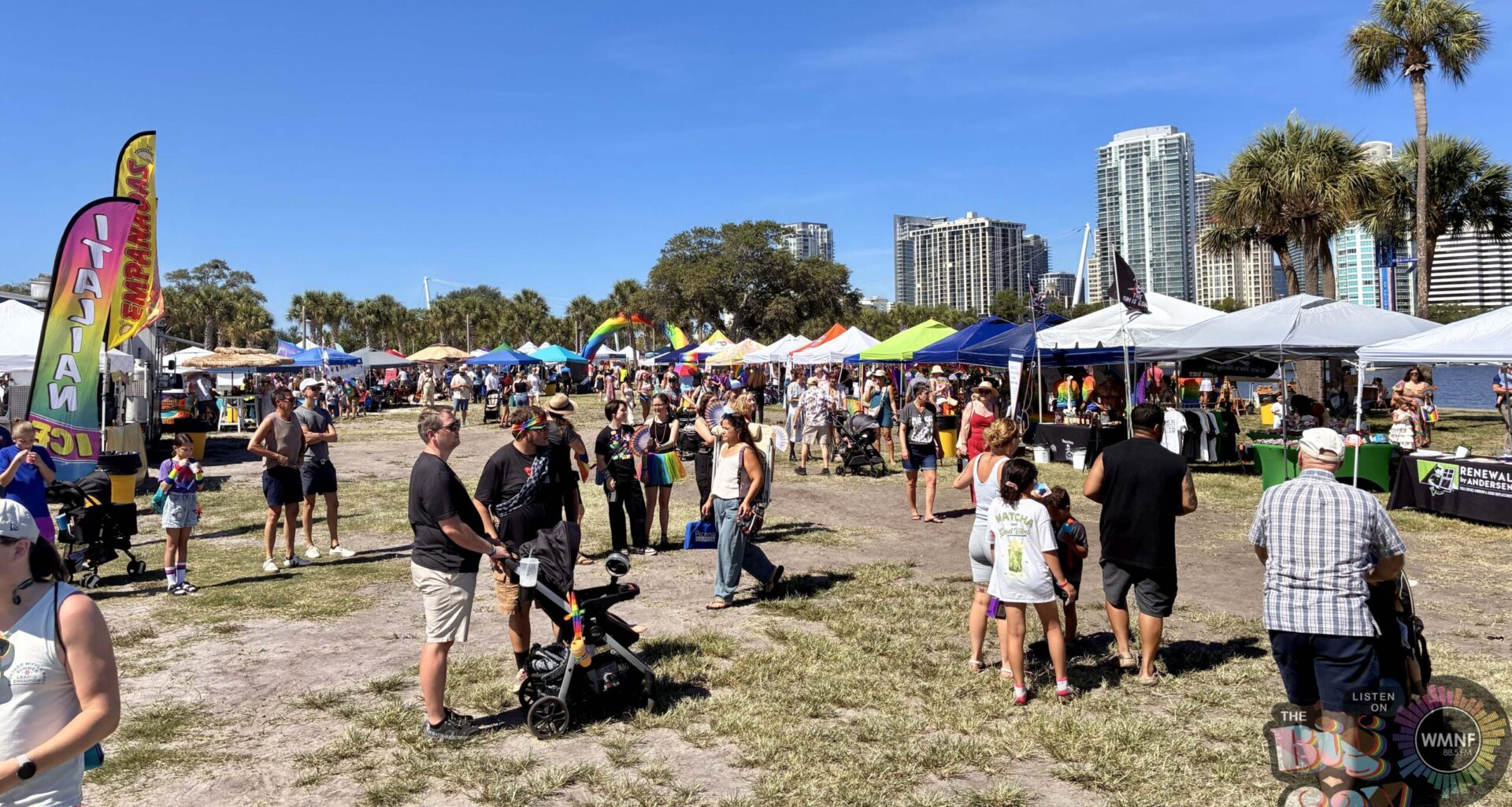 Attendees watch as various performers take the stage during St. Pete Pride's Youth and Family Day.