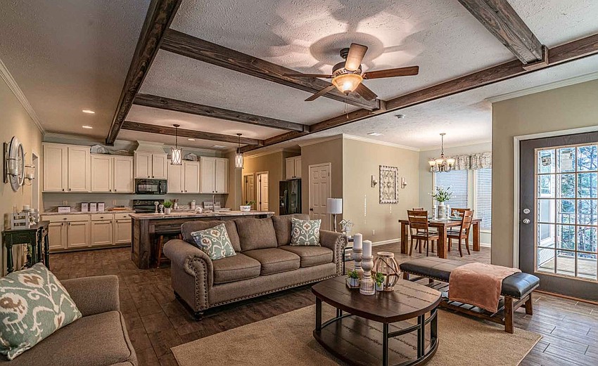 The interior of a manufactured home. Homes in the pilot project will range from 1,800 to 2,200 square feet and will be offered for sale, not rental, with buyers purchasing both the home and the lot.