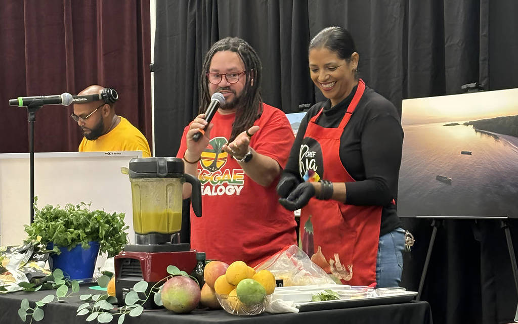 Island SPACE past board president david Muir with Chef Thia at Island SPACE Mango Festival 2025