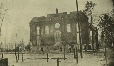 The shell of a church facade