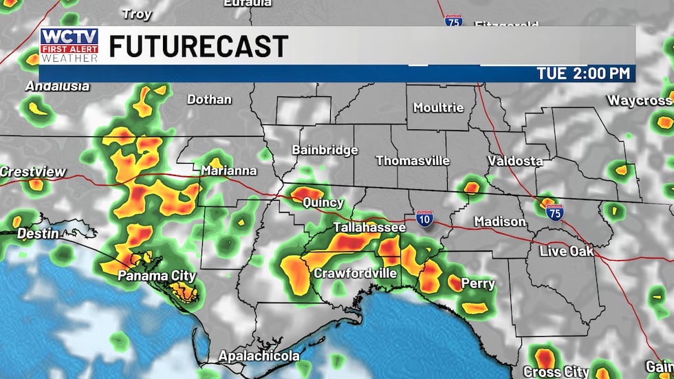 Rain and storms will develop tomorrow afternoon. Some good downpours and brief gusty winds.