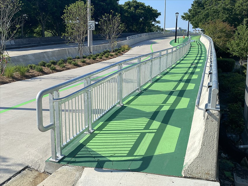 The LaVilla Link of the Emerald Trail is marked with a green design. The LaVilla Link of the Emerald Trail is marked with a green design.