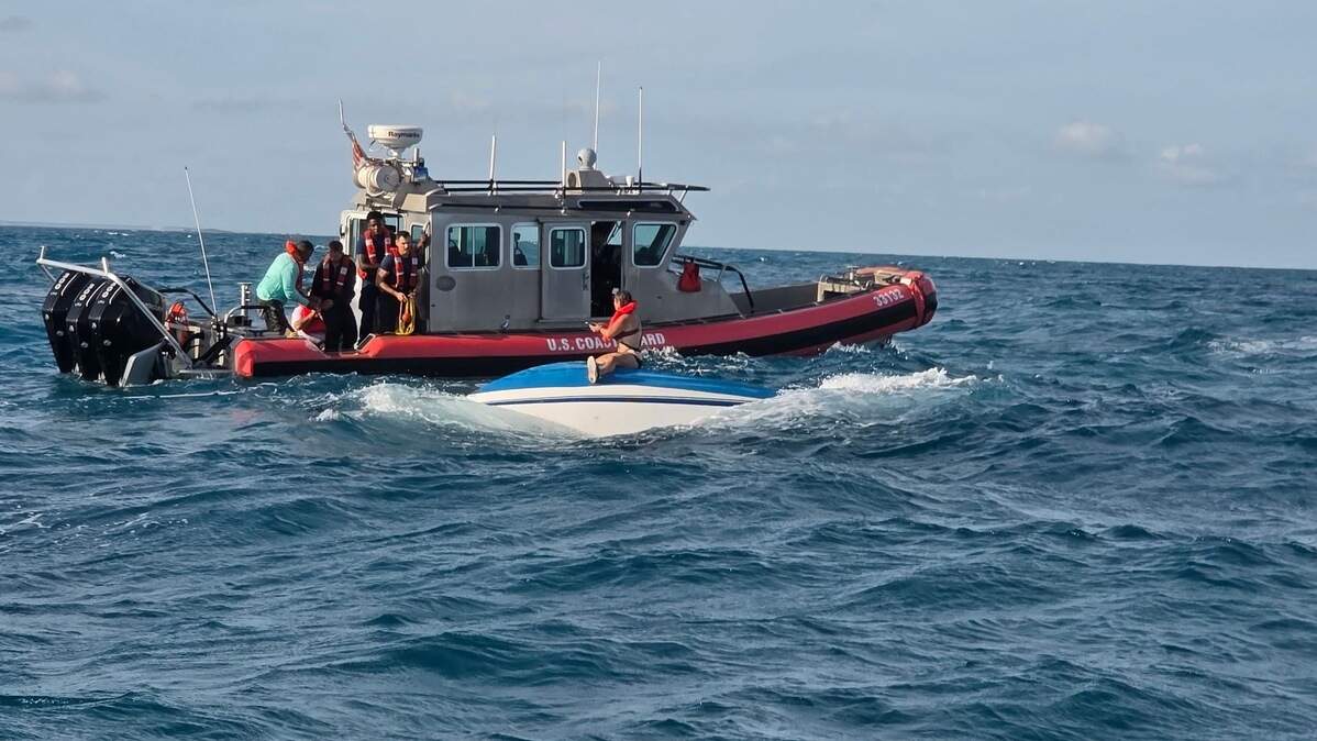 Coast Guard saves three from overturned boat in Florida Keys