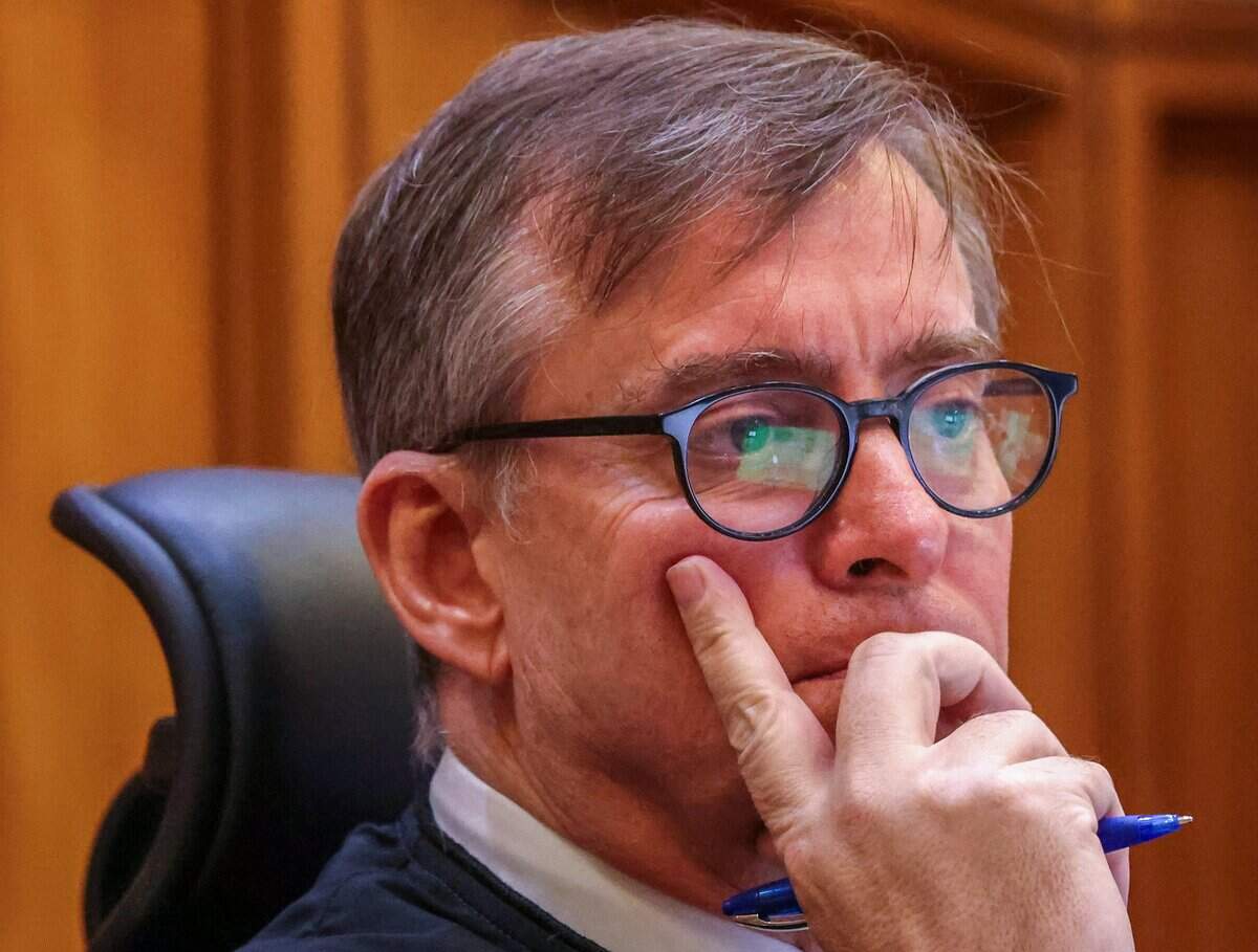 Judge Miguel de la O listens to arguments from the defense attorney during the sentencing hearing of former commissioner Joe Martinez on Thursday, August 7, 2025, at the Richard E. Gerstein Justice Building. The judge said he needed more time to rule and sent the sentencing date to September 15, 2025.