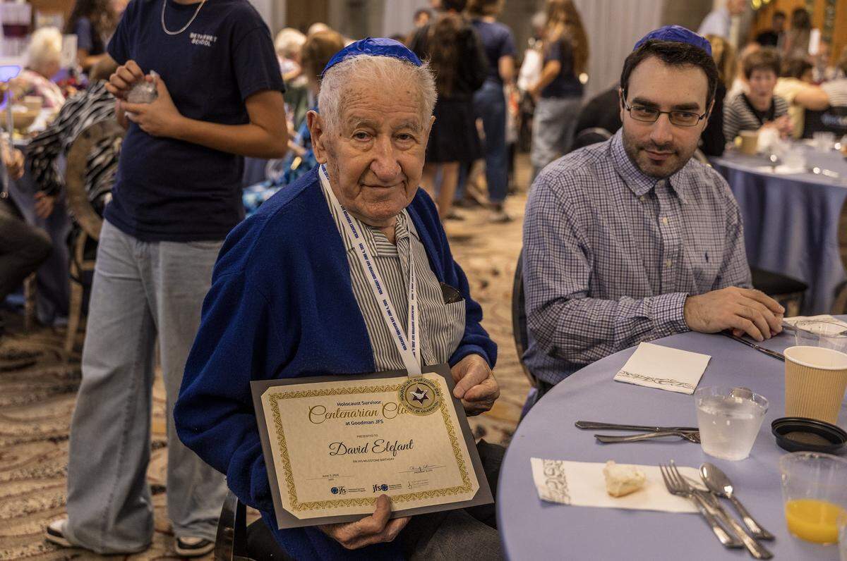 David Elefant, 101, attended a celebratory lunch for Holocaust Survivor Day hosted by the Goodman Jewish Family Services of Broward County.