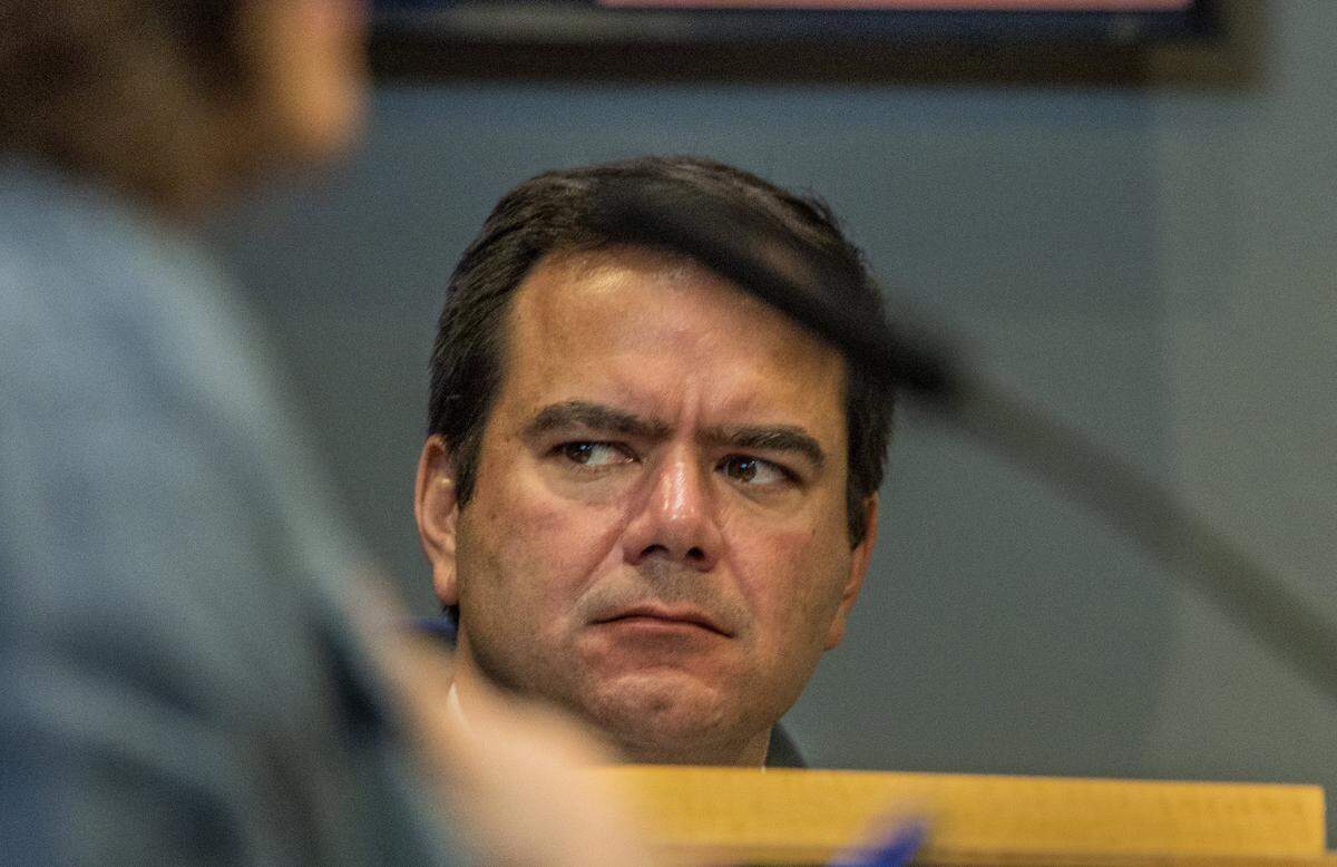 City of Miami Commissioner Ralph “Rafael” Rosado reacts during a Miami City Commission meeting, at City Hall, on Thursday May 28, 2026.