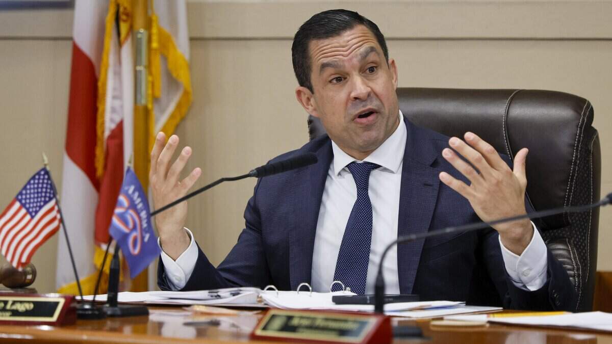 Coral Gables City Mayor Vince Lago speaks before the commission votes on development plans at 110 Phoenetia Ave at the site of the "Garden of Our Lord" and an ancient tree that is believed to be at least as the century old City of Coral Gables, Florida on Tuesday, February 10, 2026.