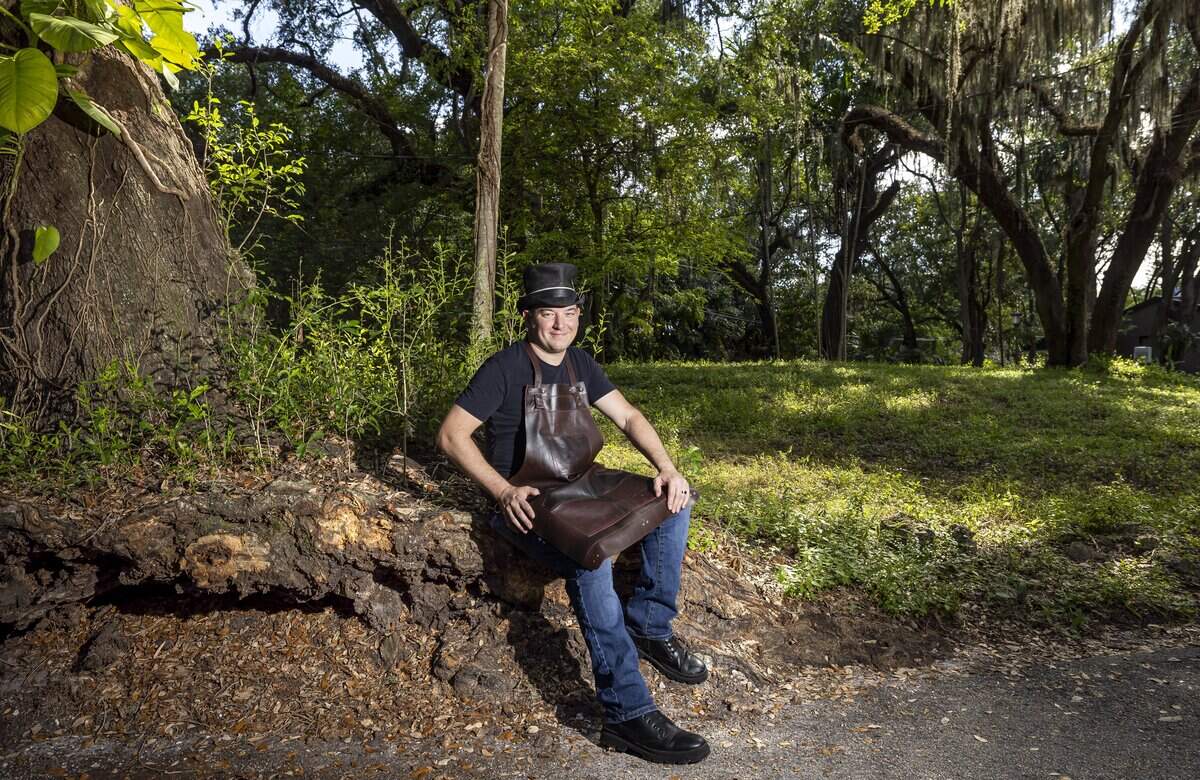Charles Winters is photographed at the El Portal Mound on Thursday, June 11, 2026, in El Portal, Fla. Winters, a councilperson for the Village of El Portal, lives across the street from the mound and helps maintain the site.
