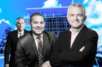 Spirit Airlines’ Dave Davis, Greater Fort Lauderdale Alliance's Bob Swindell and Broward County Commissioner Michael Udine with 1731 Radiant Drive in Dania Beach