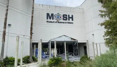 Demolition around the entrance to MOSH.