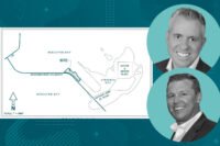 RCI Marine's Robert Christoph, Jr. and Suntex Marine's Bryan Redmond with plans for the Virginia Key marina redevelopment