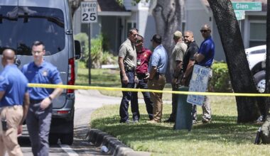Detectives with the Hillsborough County Sheriff’s Office joined an investigation inside the Lake Forest subdivision on April 24, where authorities took Hisham Saleh Abugharbieh into custody after the deaths of two graduate students. (Douglas R. Clifford/Associated Press)