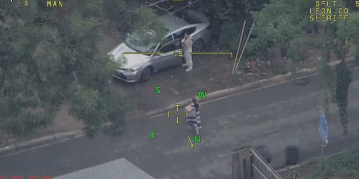 Helicopter footage captures Tallahassee car chase, police still searching for driver