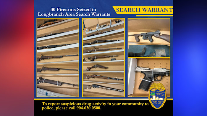3 arrests made, 30 guns and drugs seized from Eastside homes after JSO investigation