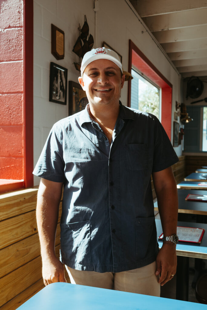 A chef inside a restaurant