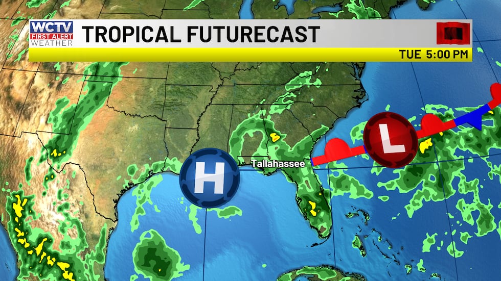 Watching the development of weak low pressure early next off the Mid-Atlantic coast.