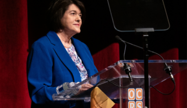 Orange County Public Schools Superintendent Maria Vazquez speaks during the district's 2026 State of the Schools address on June 2 at Edgewater High School.