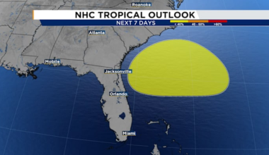 National Hurricane Center highlights area off Florida coast for possible development