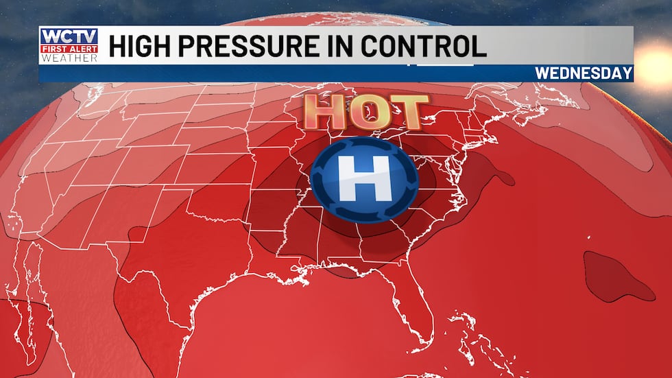 High pressure will keep the heat around over the next week.