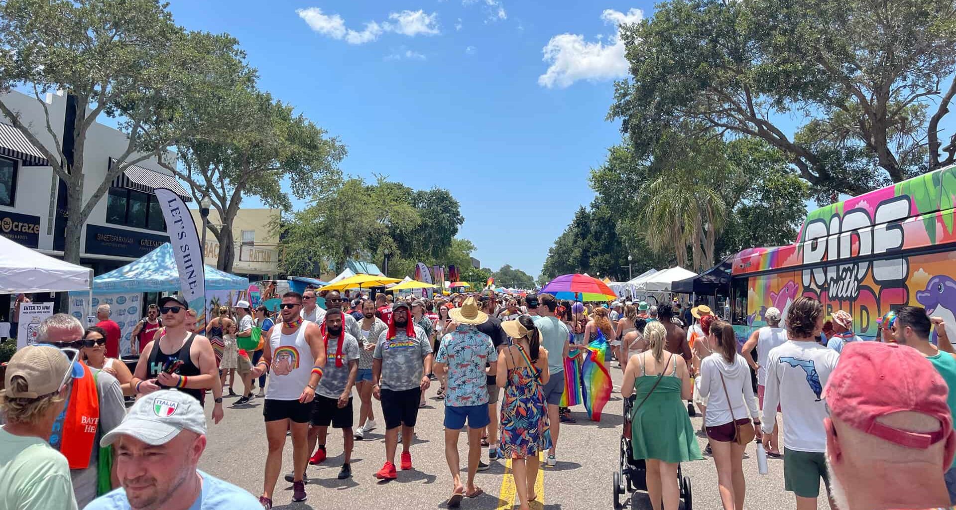 People at a street fair