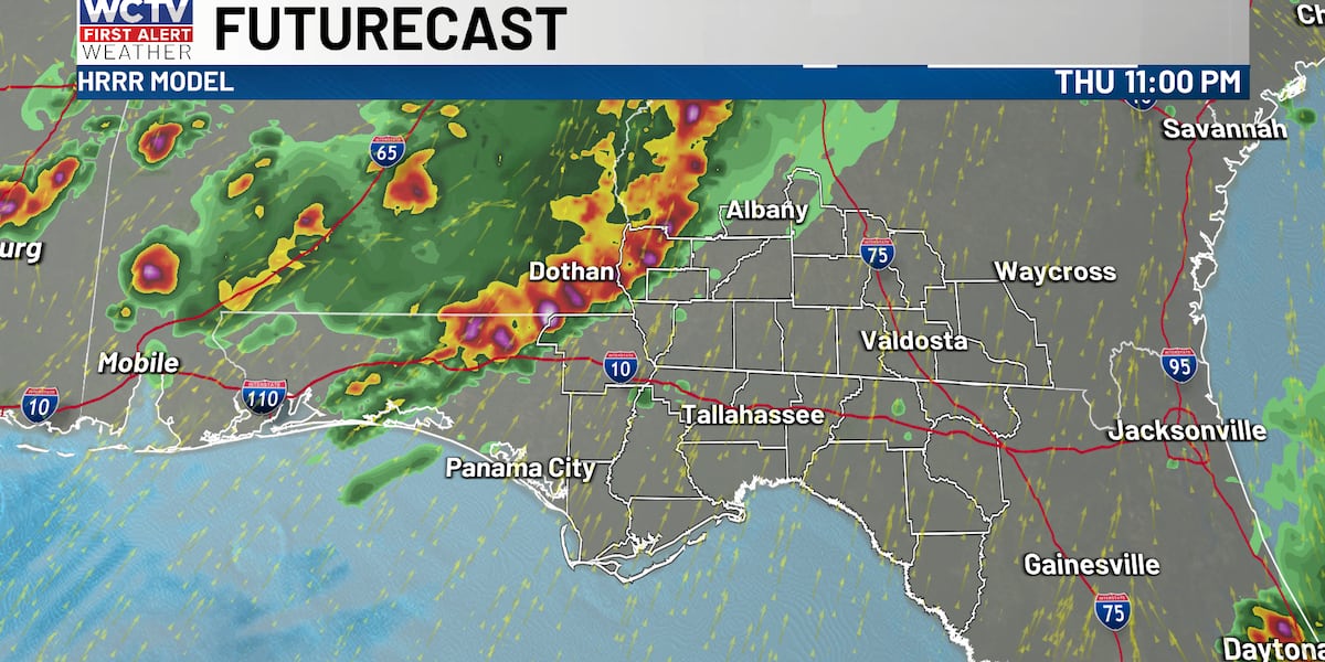 Watching the shower and storm chances through the end of your week for Tallahassee, the Big Bend and South Georgia