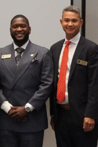 Reno Pierre, left, with Warren Chin, who was sworn in as YLD president-elect.