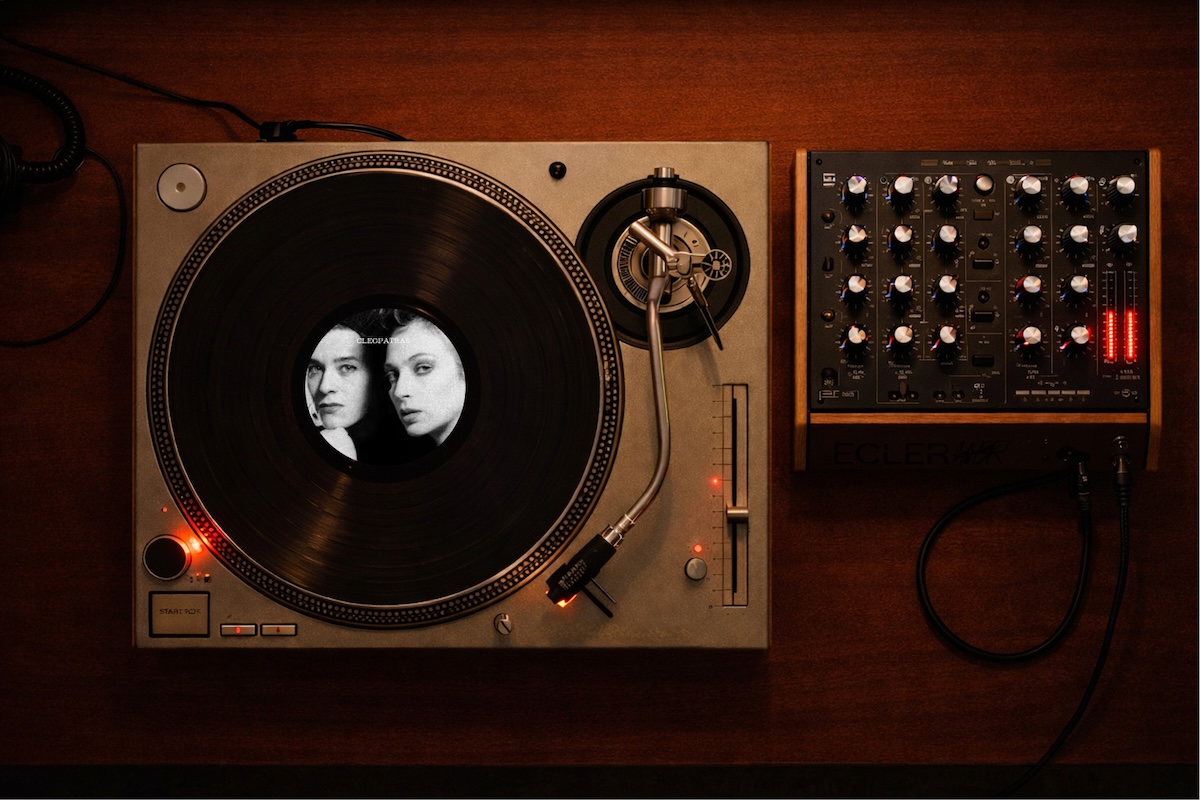 Photo of a turntable with a record playing.
