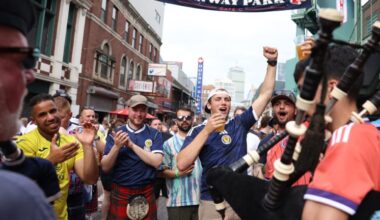 Scotland fans thank Boston as they head to Miami