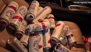 Florida man found driving with 34 open cans of alcohol, troopers say