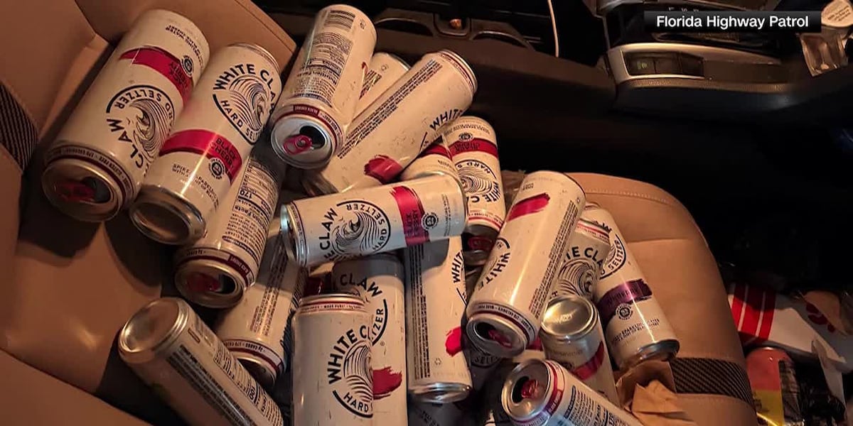 Florida man found driving with 34 open cans of alcohol, troopers say