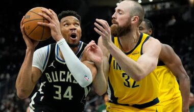 Giannis Antetokounmpo averaged 27.6 points, 9.8 rebounds, and 5.4 assists over 36 games this past season.