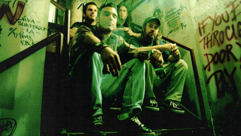 Dan Knieremen, back left, is pictured here with his former band RINGWORM outside Milk Bar, another storied Jacksonville music venue, in 1996. 