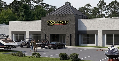 Rendering of the new RideNow Powersports dealership in Tallahassee, Florida.