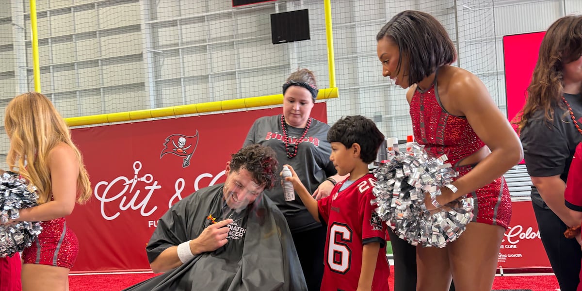 Bucs hold “Cut and Color” event to benefit the National Pediatric Cancer Foundation