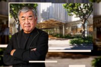Architect Kengo Kuma and Rendering of Sant Ambroeus in the Miami Design District