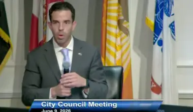 City Council member Raul Arias speaks during discussion on the school tax.