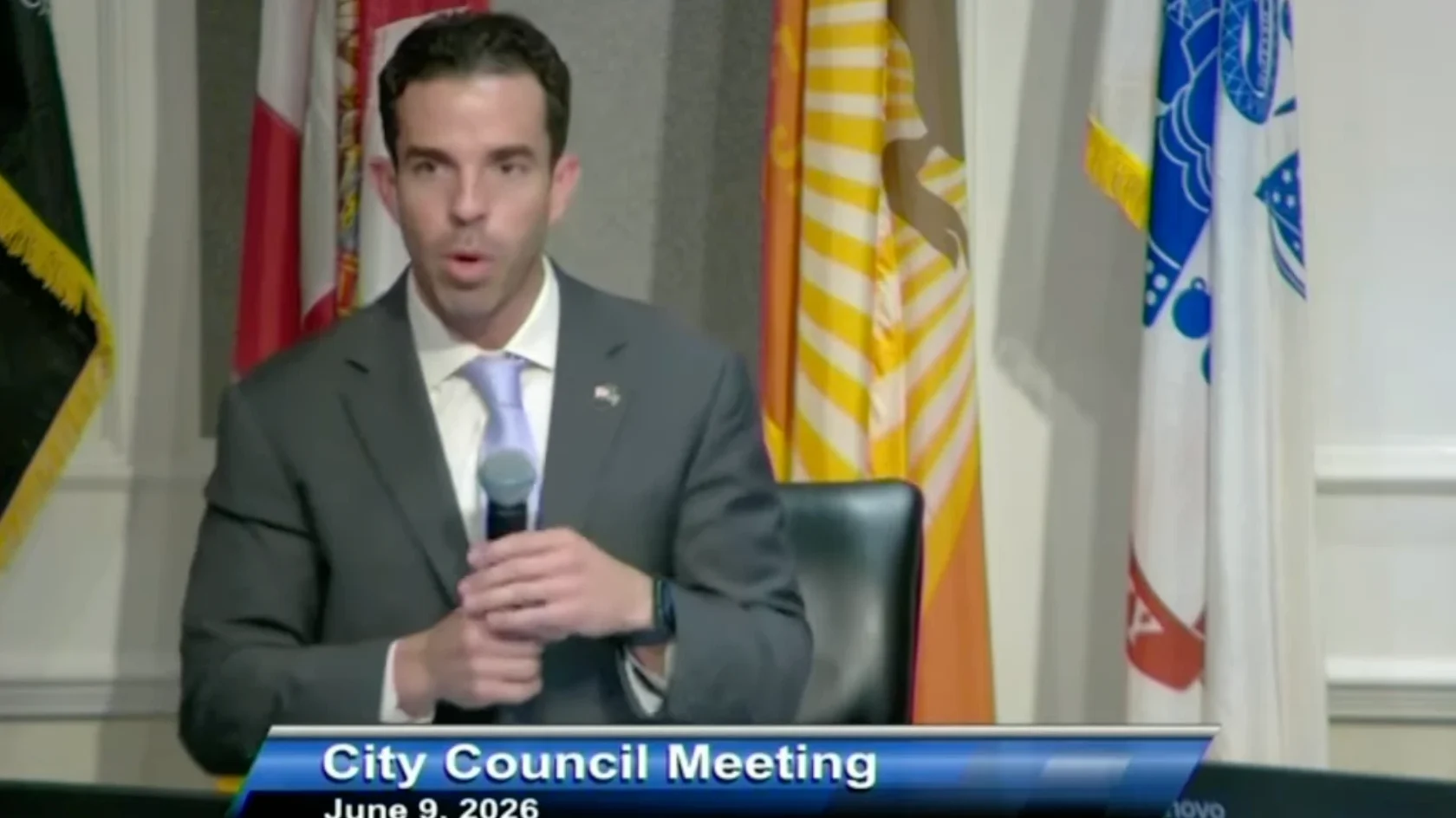City Council member Raul Arias speaks during discussion on the school tax.