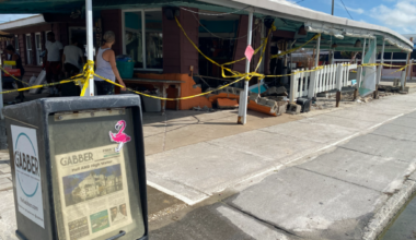The Gabber newspapers in Gulfport after hurricane Helene. Photo by Sean Kinane.