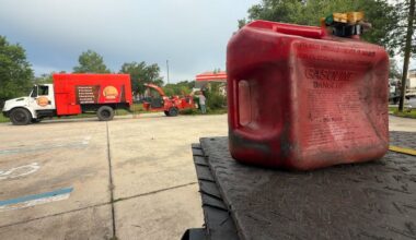 A gas canister used by Maltby’s Tree Service and Landscaping. (Spectrum News)