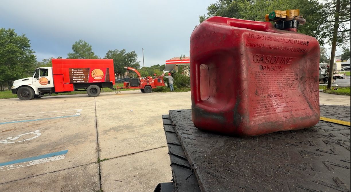 A gas canister used by Maltby’s Tree Service and Landscaping. (Spectrum News)