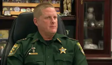 St. Johns County Sheriff Rob Hardwick sits in his office.