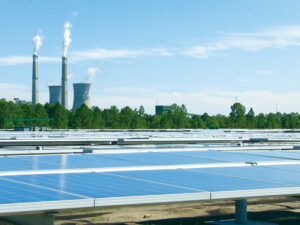 Solar panels at the Orlando Utilities Commission's Curtis H. Stanton Energy Center. (OUC Reliable One, CC BY-SA 4.0, via Wikimedia Commons