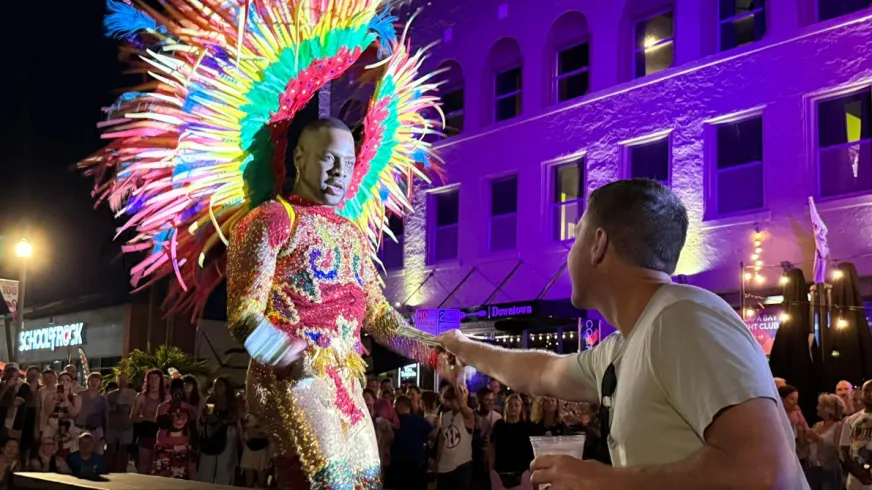Mx St Pete Pride 2026 Kenzi D. Lavish performs at St Pete Pride's kickoff. (Photo by Ryan Williams-Jent)