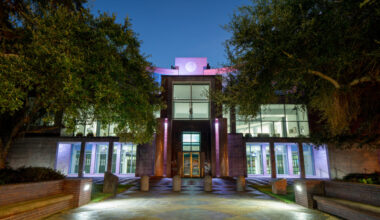 DHR night photo Tallahassee City Hall building