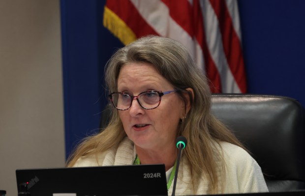 Broward County School Board member Debra Hixon speaks during a school board meeting in Fort Lauderdale on Tuesday, May 5, 2026. (Joe Cavaretta/South Florida Sun Sentinel)