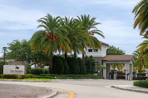 The guard gate at The Preserve at Emerald Hills in Hollywood on Thursday, May 28, 2026. (Mike Stocker/South Florida Sun Sentinel)