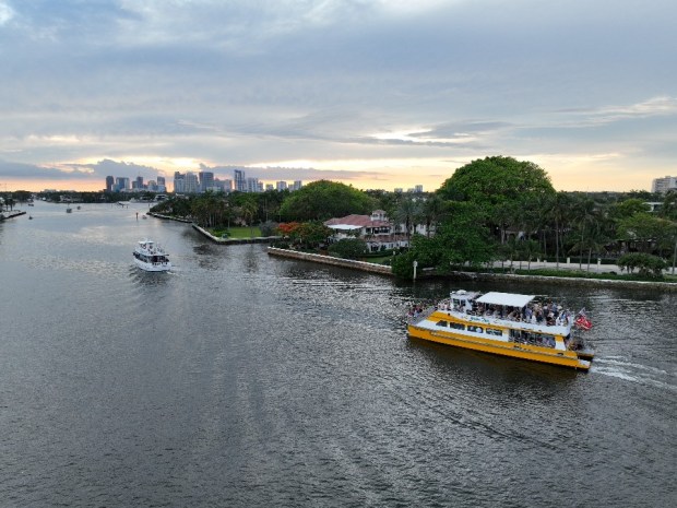 The Fort Lauderdale Water Taxi has an Intracoastal tour - with live music and a cash bar - on Fridays that starts after happy hour drinks and shareables at Shooters Waterfront. (Fort Lauderdale Water Taxi/Courtesy)