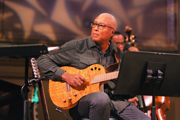 Former New York Yankees star Bernie Williams rehearses for his Carnegie Hall debut in January, 2026. Williams and opera star Jonathan Tetelman will bring their collaboration to the Florida Grand Opera stage at the Arsht Center for the Performing Arts in Miami on May 6. (Julio Miranda/Courtesy)